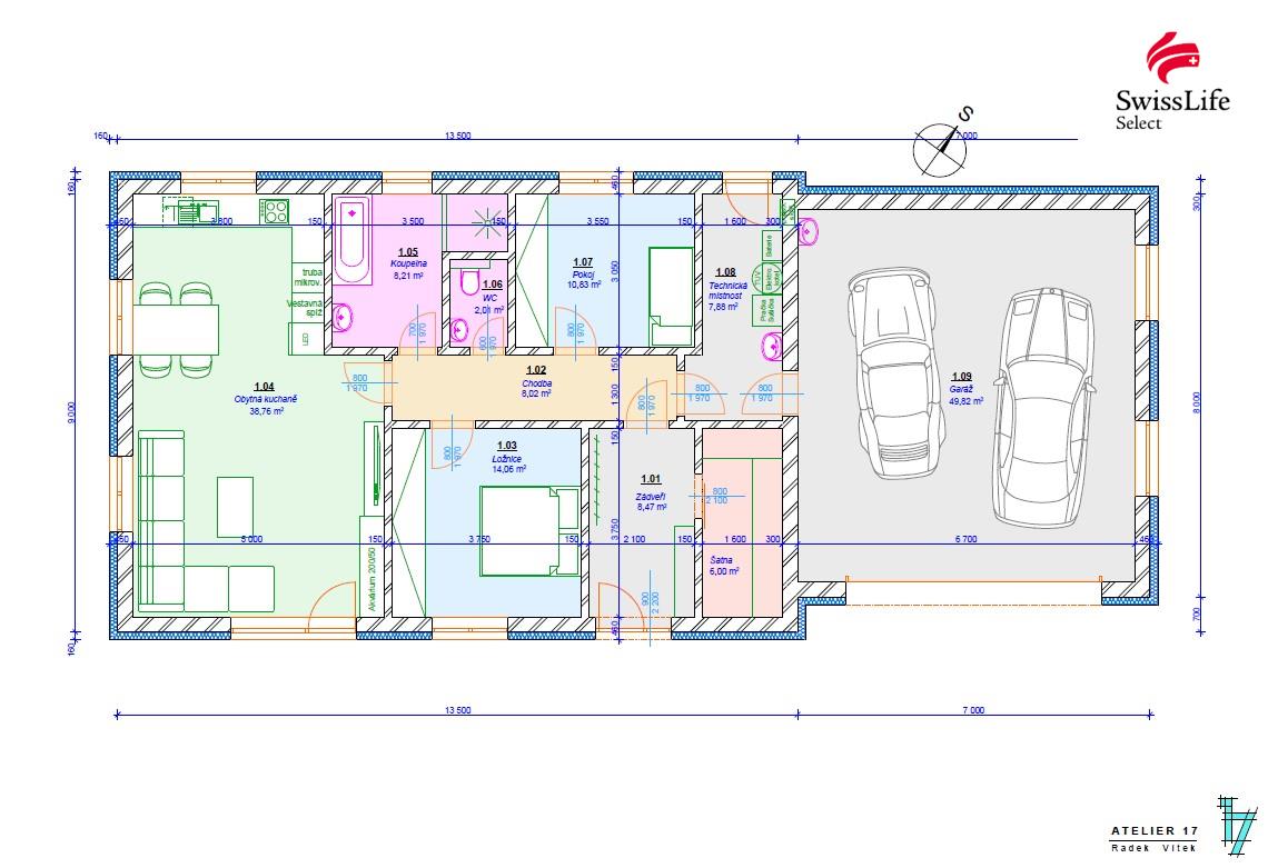 Prodej stavebního pozemku 1459 m2, Mostek