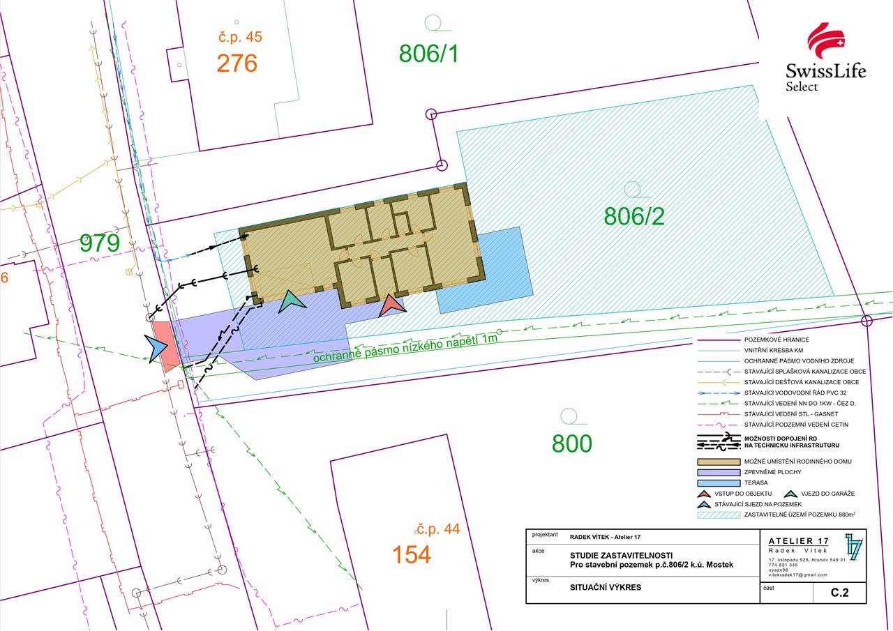 Prodej stavebního pozemku 1459 m2, Mostek