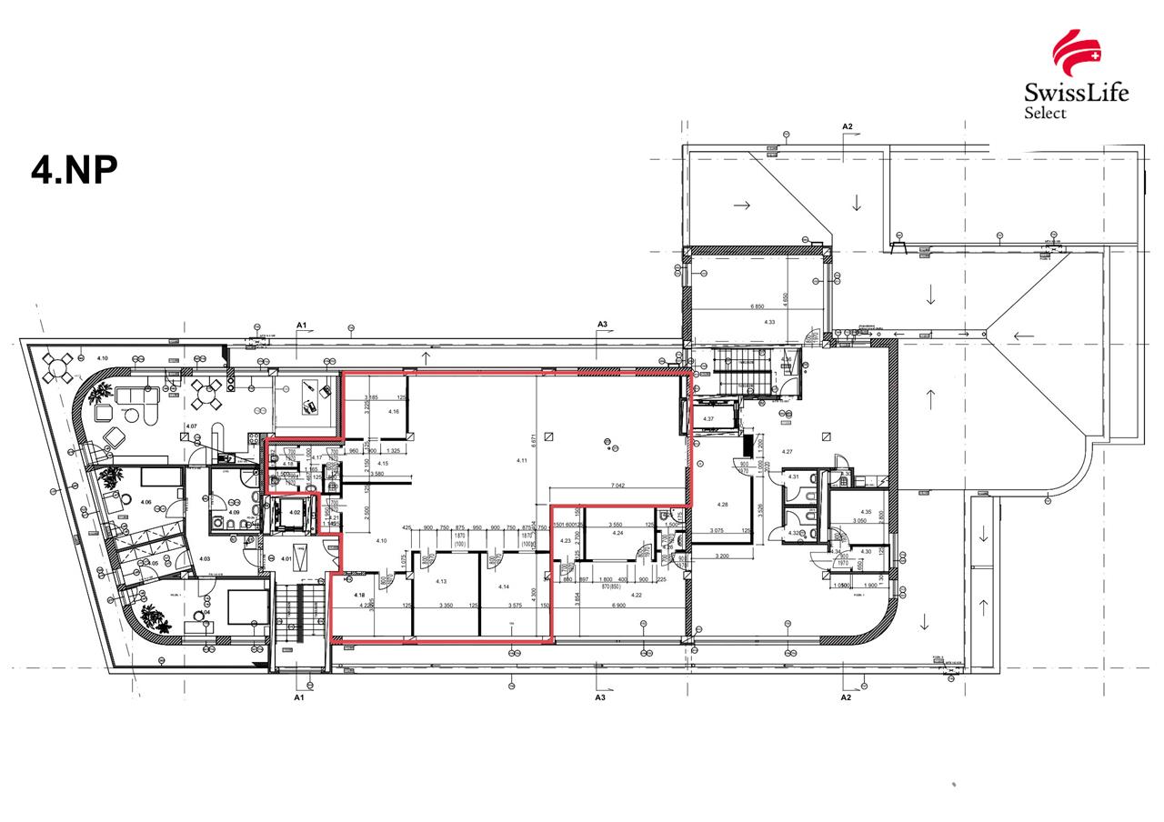 Pronájem kanceláře 203 m2 Lednická, Praha