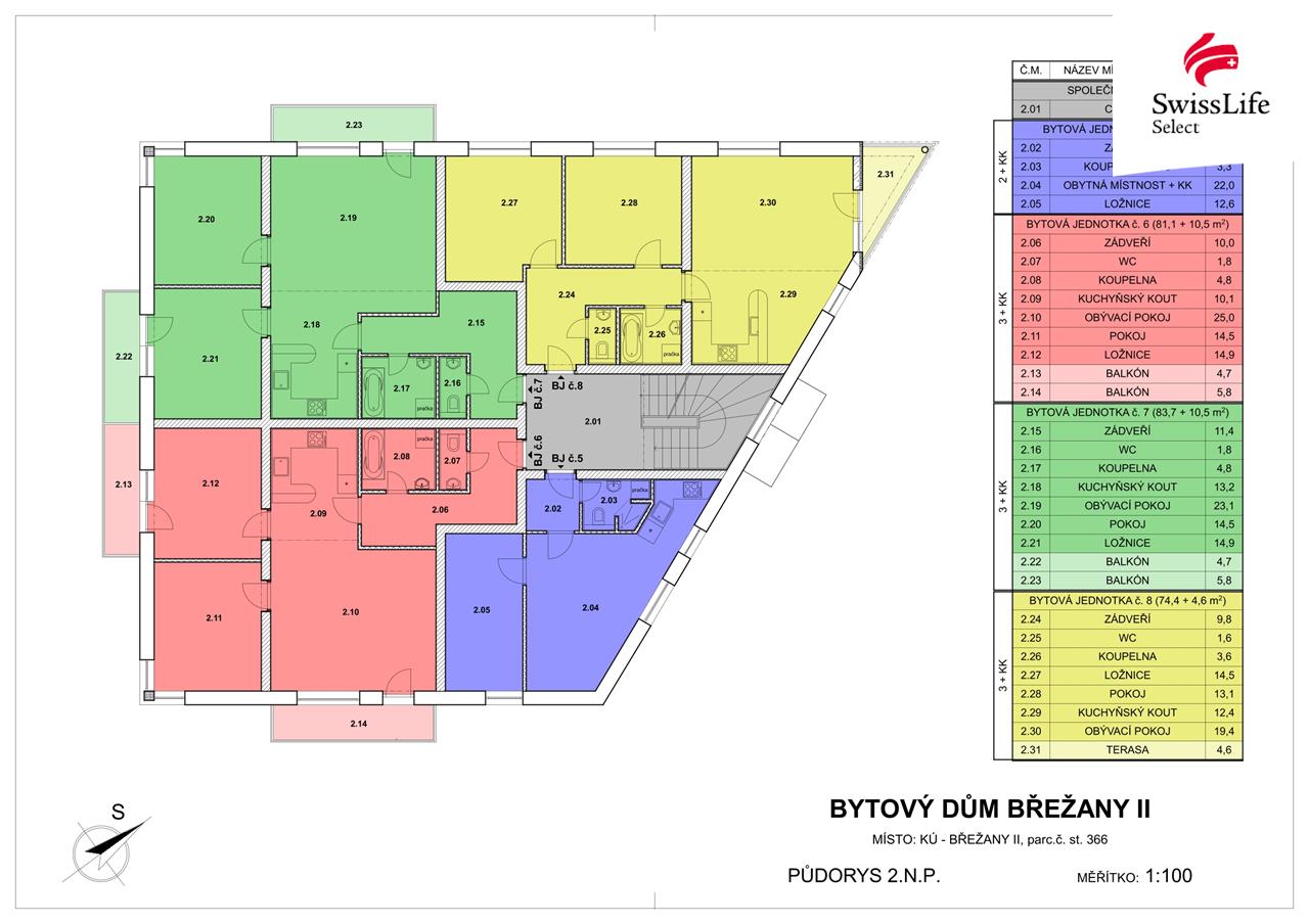 Prodej bytu 3+kk 81 m2, Břežany II