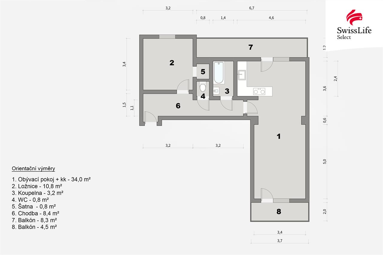 Prodej bytu 2+kk 62 m2 U průhonu, Praha