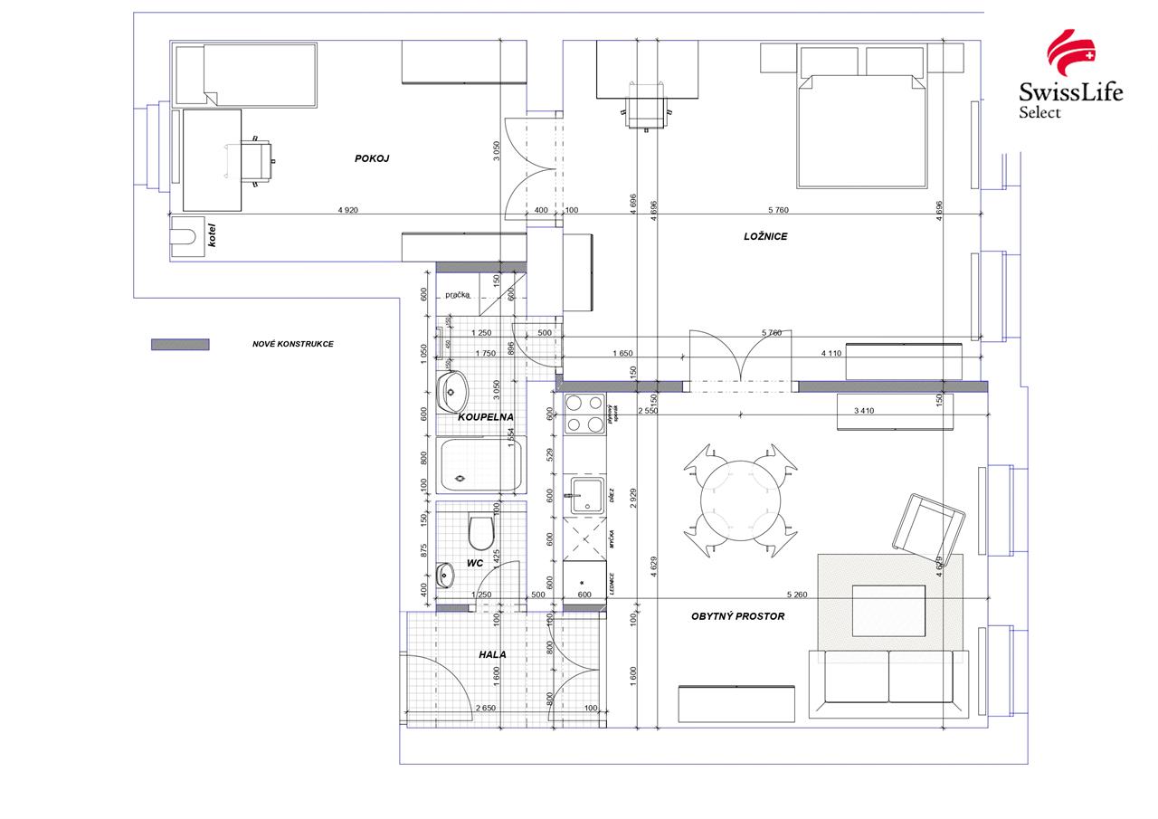 Pronájem bytu 3+kk 89 m2 Smilova, Pardubice