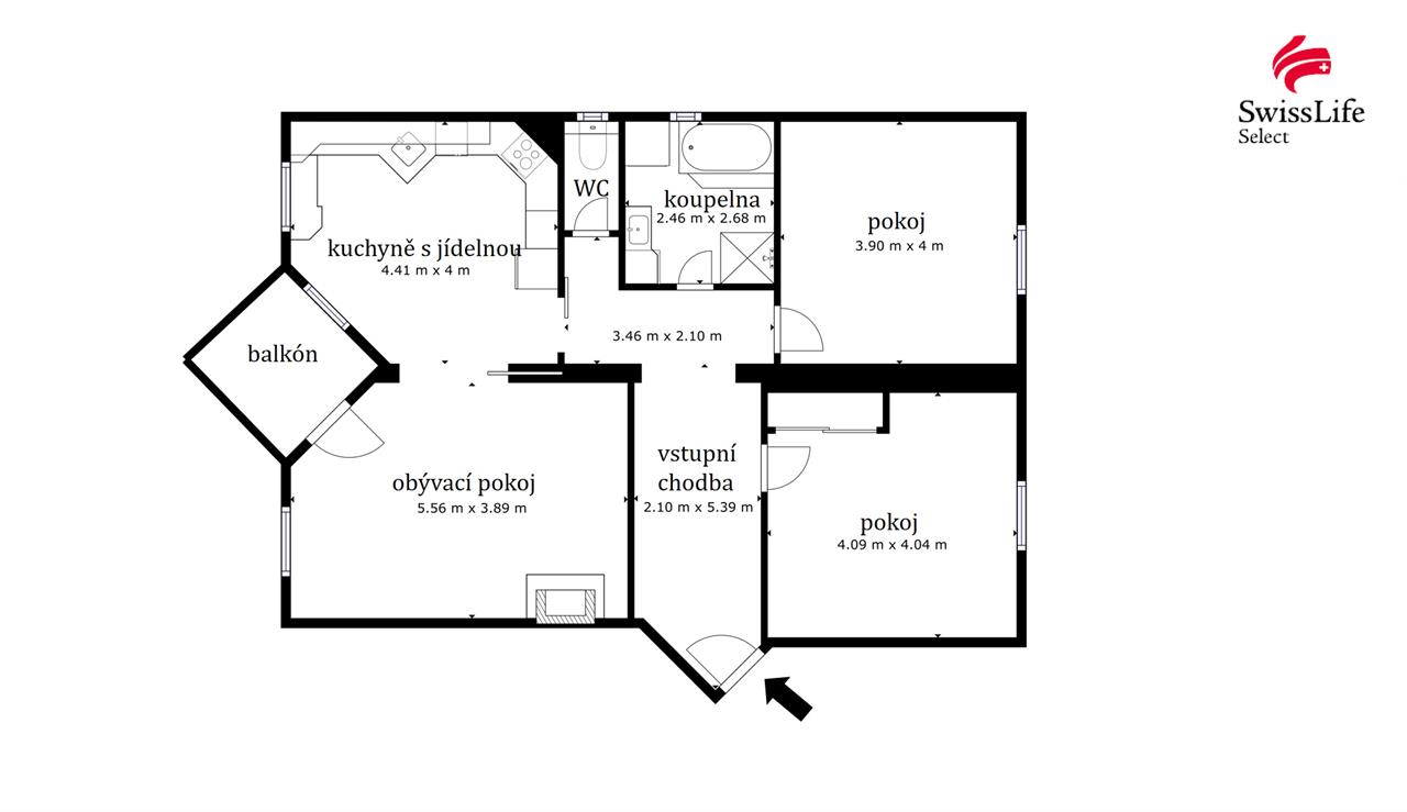 Prodej bytu 3+1 93 m2 Na Výsluní, Moravské Budějovice