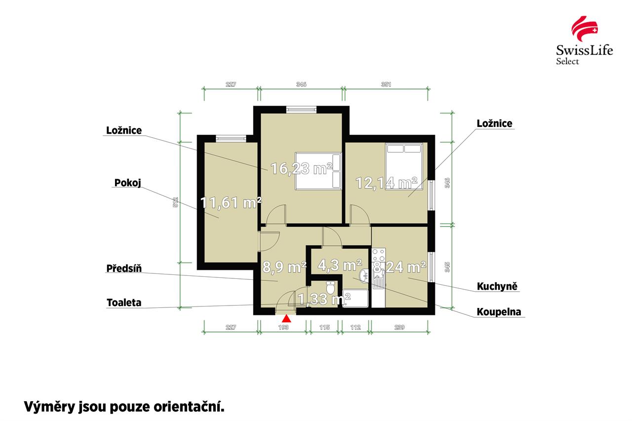 Prodej bytu 3+1 63 m2 Zárečná, Tachov