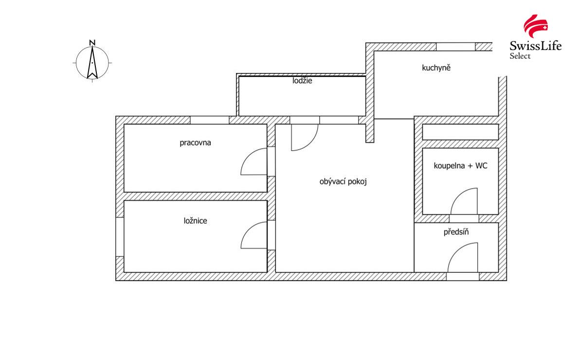 Pronájem bytu 3+1 57 m2 Žlutá, Chrášťany