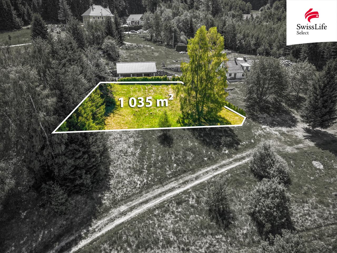 Prodej stavebního pozemku 1035 m2, Loučovice