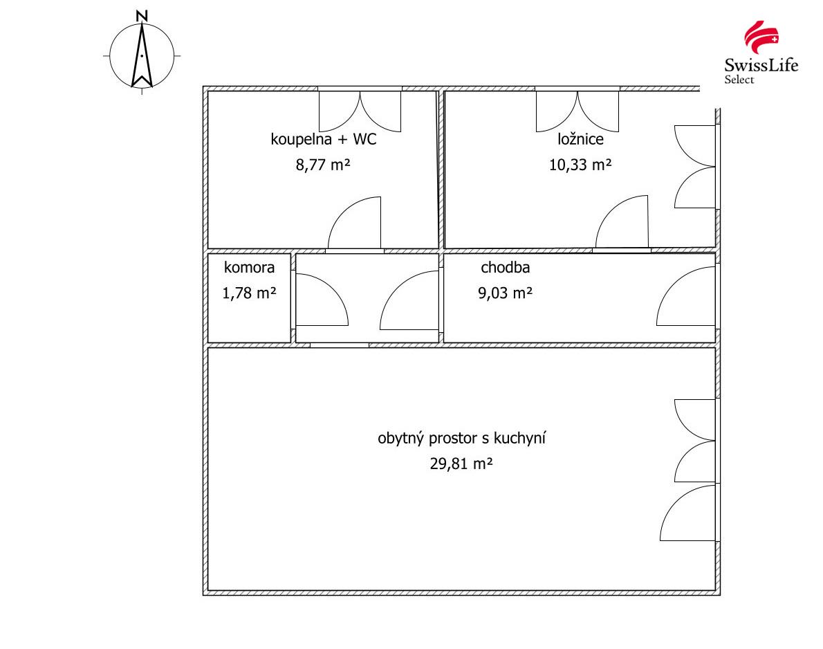 Pronájem bytu 2+kk 60 m2, Češov