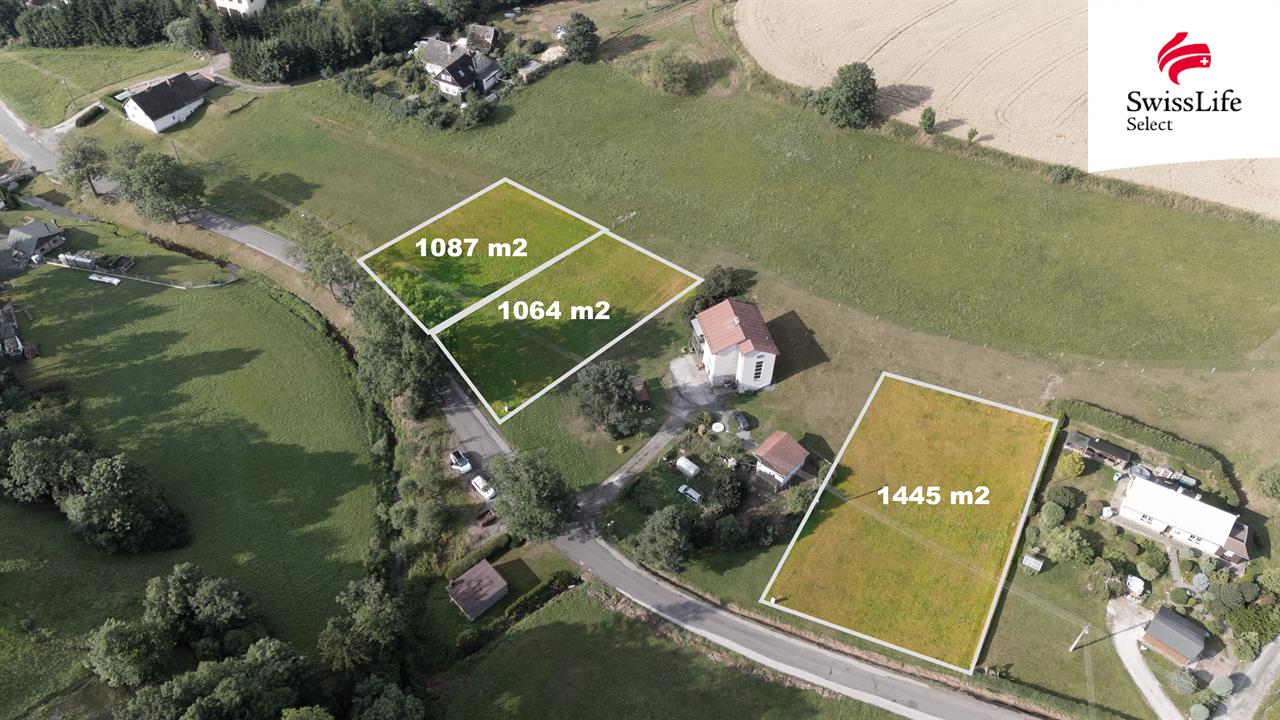 Prodej stavebního pozemku 1445 m2, Dolní Kalná