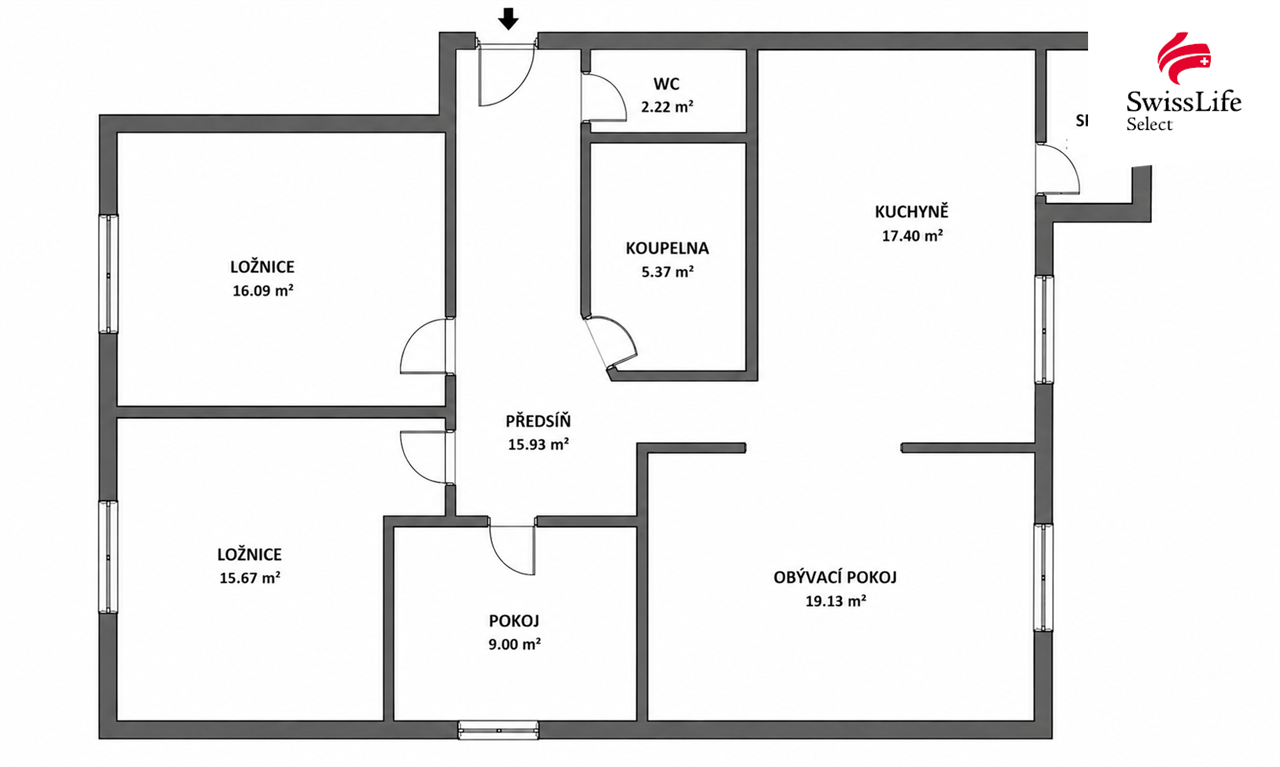 Prodej bytu 4+1 100 m2 Žlutá, Chrášťany