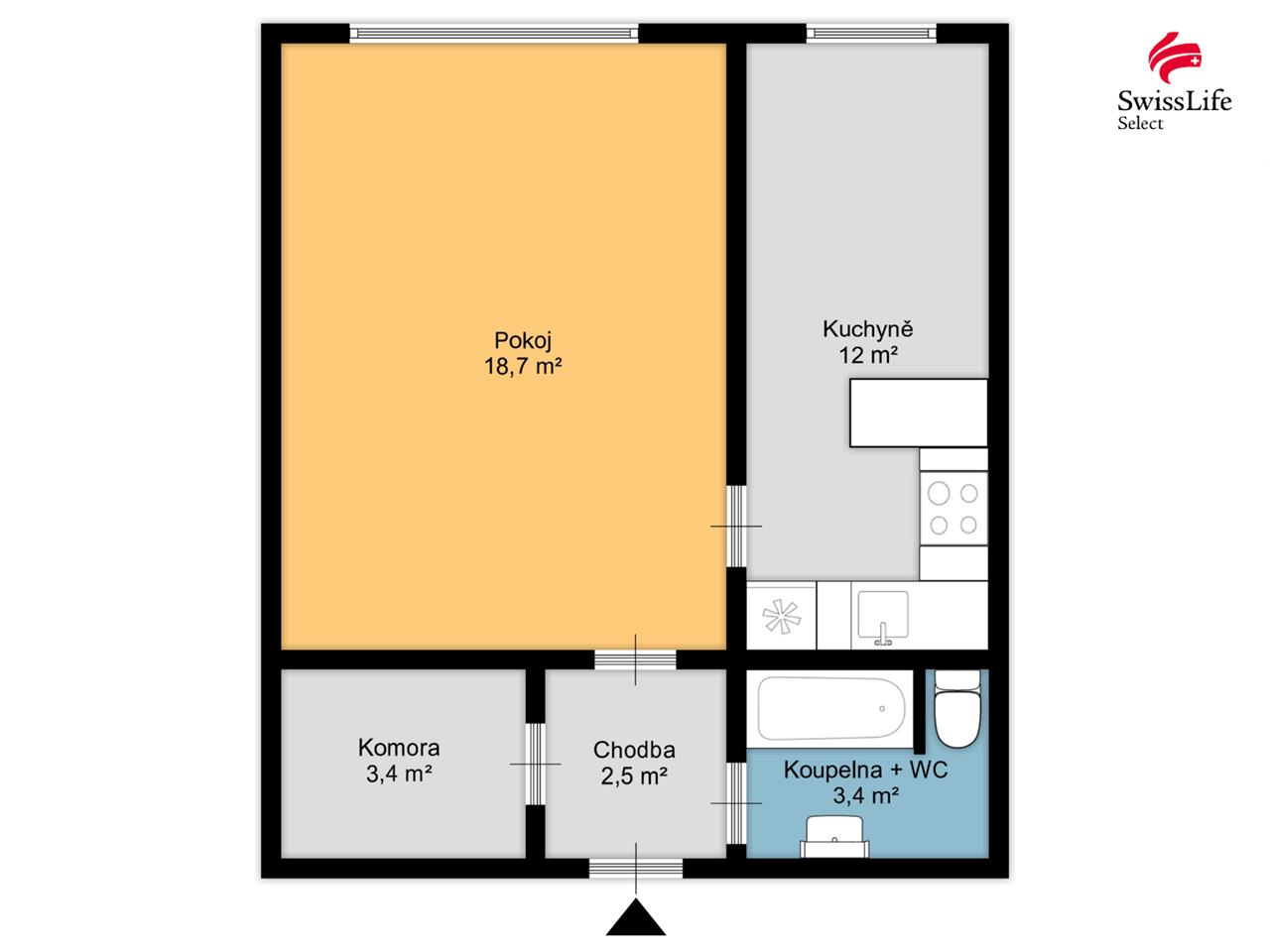 Prodej bytu 1+1 41 m2 Hostovského, Hronov