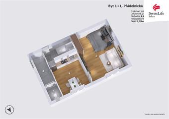 Prodej bytu 1+1 41 m2 Přádelnická, Trutnov