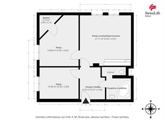 Pronájem bytu 3+kk 59 m2 Široká, Jablonec nad Nisou