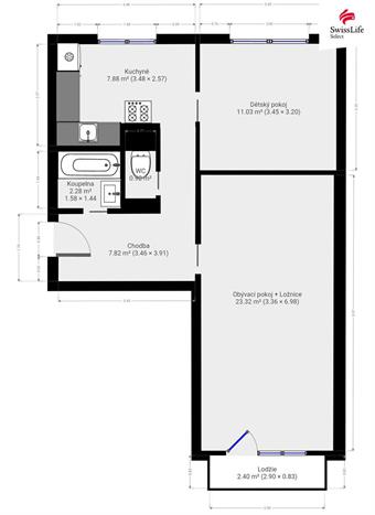 Pronájem bytu 2+1 56 m2 Rataje, Hlinsko