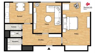 Pronájem bytu 2+1 57 m2 Francouzská třída, Plzeň