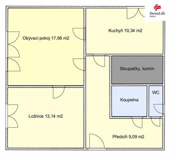 Prodej bytu 2+1 50 m2 Palackého, Vysoké Mýto