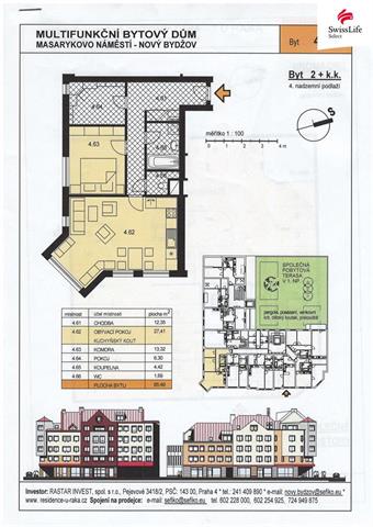 Prodej bytu 2+kk 65 m2 Masarykovo náměstí, Nový Bydžov