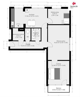 Pronájem bytu 3+1 71 m2, Sádek