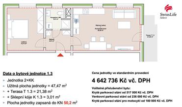 Prodej bytu 2+kk 47 m2 Vojanova, Liberec