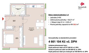 Prodej bytu 2+kk 56 m2 Vojanova, Liberec