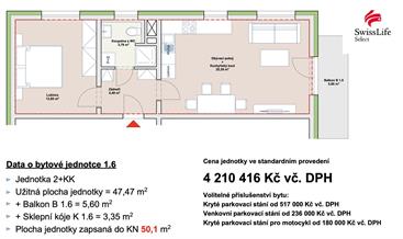 Prodej bytu 2+kk 47 m2 Vojanova, Liberec