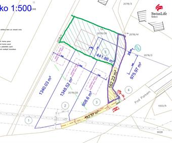 Prodej stavebního pozemku 1348 m2 Pod Parkem, Holice