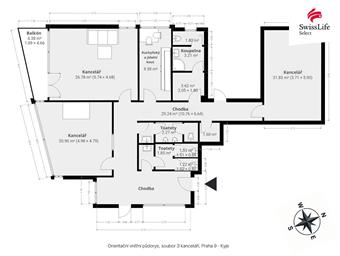 Pronájem kanceláře 119 m2 Lednická, Praha