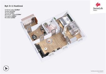 Prodej bytu 3+1 66 m2 Nádražní, Hostinné