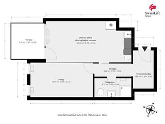 Pronájem bytu 2+kk 47 m2 Placzkova, Brno