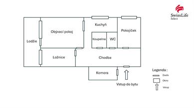 Prodej bytu 3+1 77 m2 Brožíkova, Pardubice