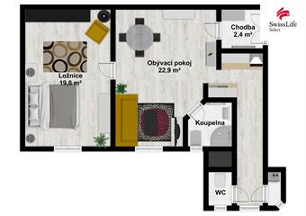 Pronájem bytu 2+kk 63 m2 Houškova, Plzeň