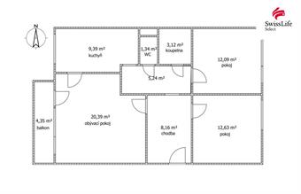 Prodej bytu 3+1 74 m2 Brno