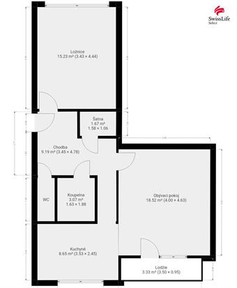 Pronájem bytu 2+1 57 m2 Trávník, Česká Třebová