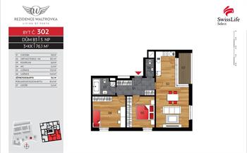 Prodej bytu 3+kk 76 m2 Kačírkova, Praha