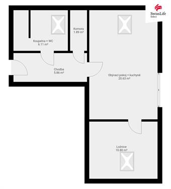 Pronájem bytu 2+kk 45 m2 U Vlečky, Polička