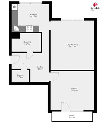 Pronájem bytu 2+1 56 m2 M. Bureše, Polička