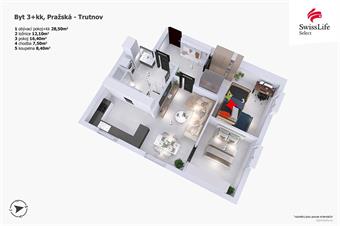 Pronájem bytu 3+kk 74 m2 Pražská, Trutnov