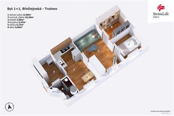 Prodej bytu 1+1 41 m2 Břečtejnská, Trutnov