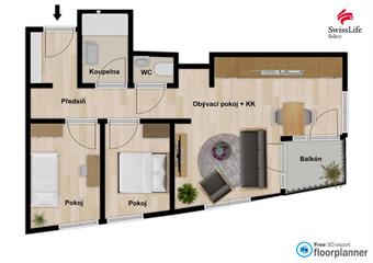 Pronájem bytu 3+kk 76 m2 Štolcova, Praha