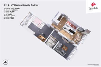 Prodej bytu 2+1 67 m2 Vítězslava Nezvala, Trutnov