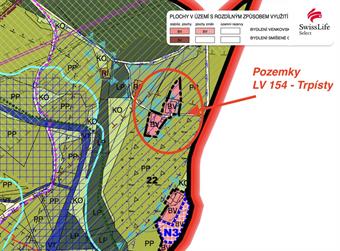 Prodej stavebního pozemku 6596 m2, Trpísty