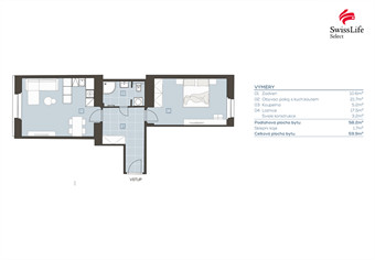 Pronájem bytu 2+kk 55 m2 Jeseniova, Praha
