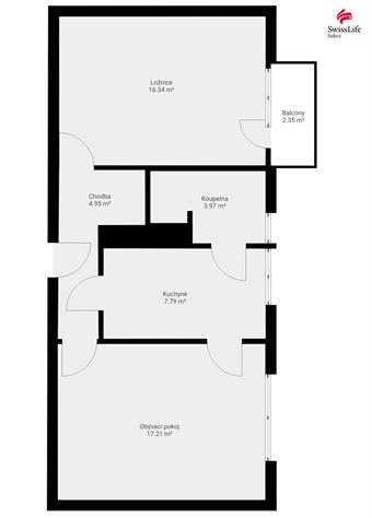 Pronájem bytu 2+1 50 m2 Kijevská, Svitavy