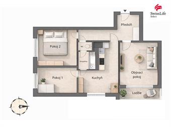 Prodej bytu 3+1 64 m2 Komenského náměstí, Říčany