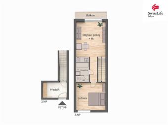 Pronájem bytu 2+kk 56 m2 Na Kněžině, Týnec nad Sázavou