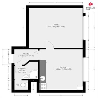 Pronájem bytu 1+1 35 m2 M. Bureše, Polička