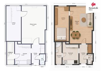 Prodej bytu 2+kk 42 m2 U školičky, Praha