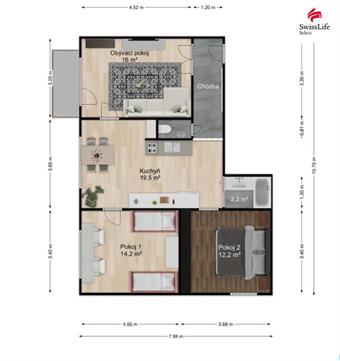 Pronájem bytu 3+1 75 m2 Krylova, Znojmo
