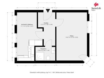 Pronájem bytu 1+1 35 m2 Střížkovská, Praha