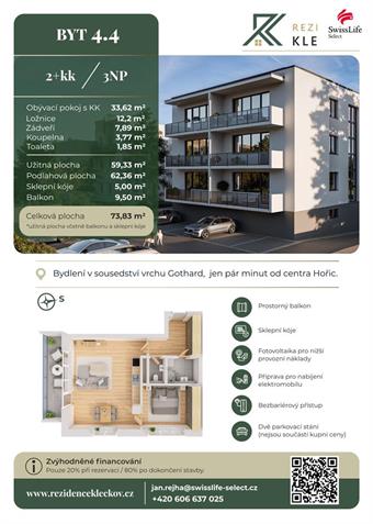 Prodej bytu 2+kk 59 m2, Hořice