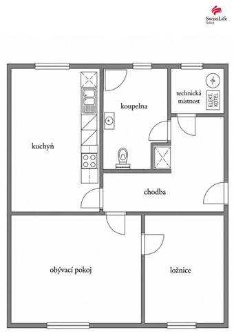 Pronájem bytu 2+1 54 m2 K Jídelně, Rtyně v Podkrkonoší